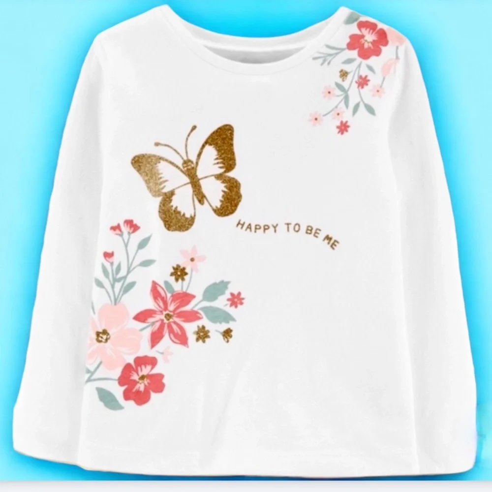 Carter's off white floral print shirt